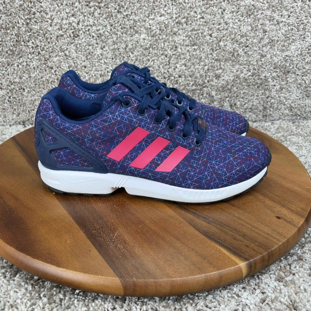Adidas Originals ZX Flux Womens 9.5 Blue Purple Pink Running Shoes AQ8119